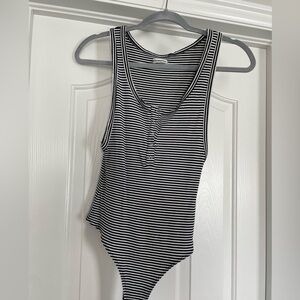 Reformation Striped Body Suit Size Medium